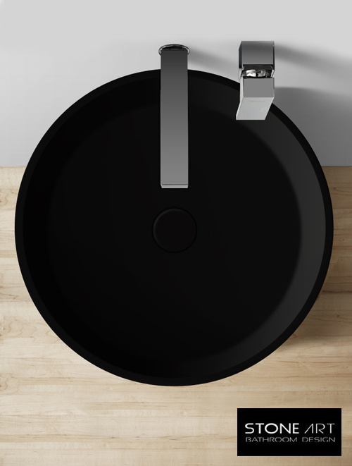 Staande wastafel StoneArt LZ508 Zwart (exclusief kraan)