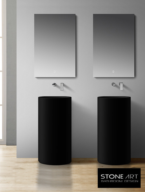 Staande wastafel StoneArt LZ508 Zwart (exclusief kraan)