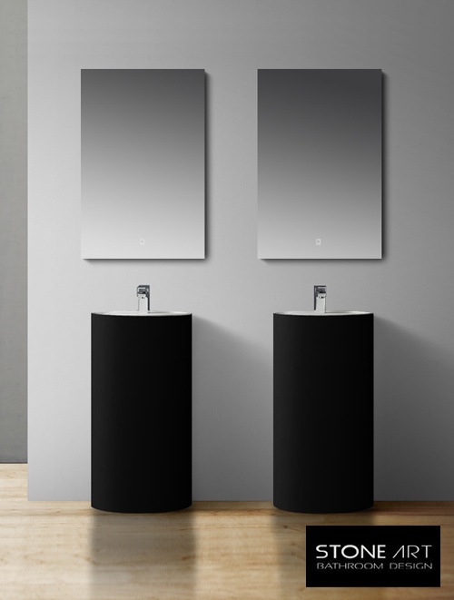 Staande wastafel StoneArt LZ513 Zwart (exclusief kraan)