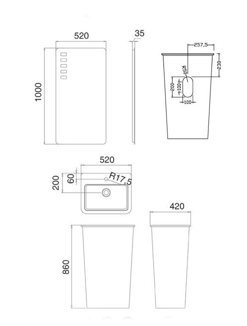 Staande wastafel StoneArt LZ502 (exclusief kraan)