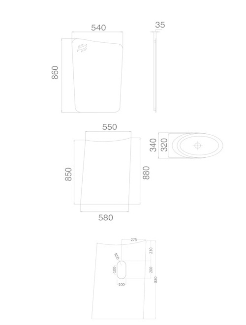 Staande wastafel StoneArt LZ503 (exclusief kraan)