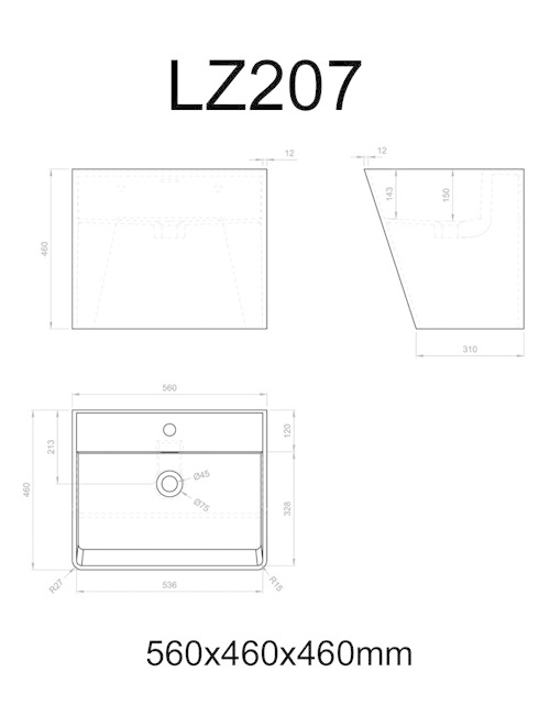 Wastafel StoneArt LZ207 (exclusief kraan)