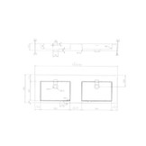 StoneArt Solid Surface Dubbele Wastafel LP4516 (zonder kraangaten)