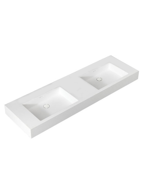 StoneArt Solid Surface Dubbele Wastafel LP4514 (zonder kraangaten)