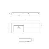 StoneArt Solid Surface Wastafel LP4514LZ (zonder kraangaten)