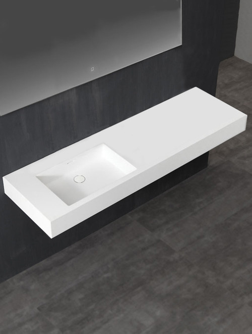 StoneArt Solid Surface Wastafel LP4514LZ (zonder kraangaten)