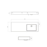 StoneArt Solid Surface Wastafel LP4514RZ (zonder kraangaten)