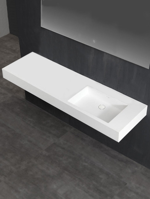 StoneArt Solid Surface wastafel LP4516ZR (zonder kraangaten)