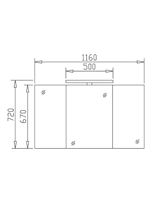 StoneArt Milano LED Spiegel 116 centimeter