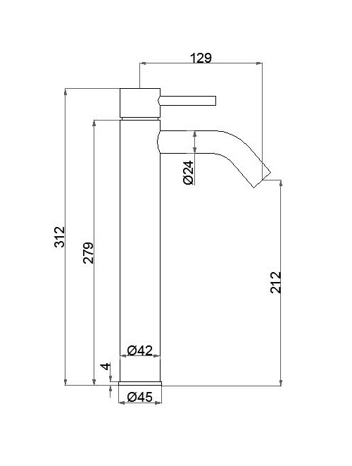 StoneArt Yaan wastafelkraan hoog Grafiet