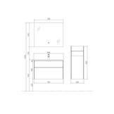 Badkamermeubel Solid Surface Venice 80 centimeter