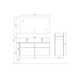 Badkamermeubel Solid Surface Venice 120 centimeter