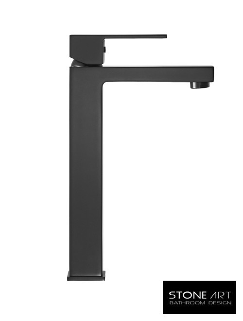 StoneArt Lecco wastafelkraan hoog Mat Zwart