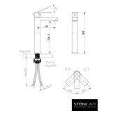 StoneArt Lecco wastafelkraan hoog Glans Chroom