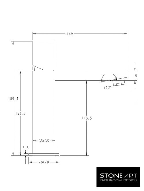 StoneArt Nover wastafelkraan Mat Zwart