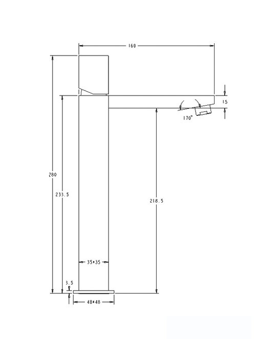 StoneArt Nover Hoog wastafelkraan Goud
