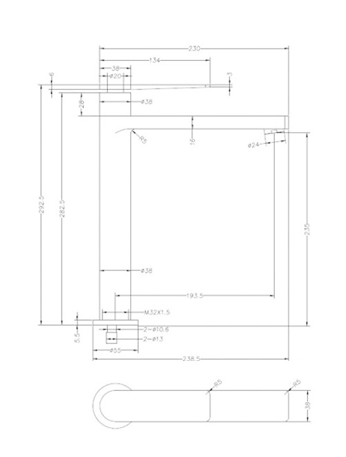 StoneArt Leeo Hoog wastafelkraan Mat Zwart