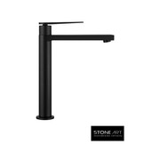 StoneArt Leeo Hoog wastafelkraan Mat Zwart