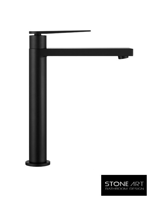 StoneArt Leeo Hoog wastafelkraan Mat Zwart