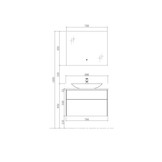 Badkamermeubel Solid Surface Venice Deluxe 80 centimeter