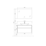 Badkamermeubel Solid Surface Venice Deluxe 100 centimeter