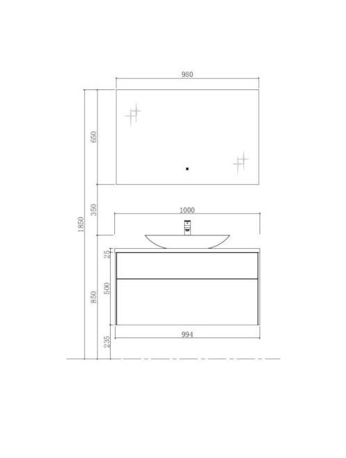 Badkamermeubel Solid Surface Venice Deluxe 100 centimeter