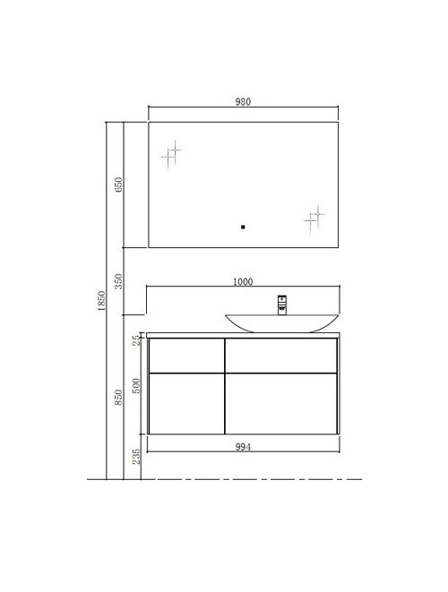 Badkamermeubel Solid Surface Venice Deluxe Type 2 100 centimeter