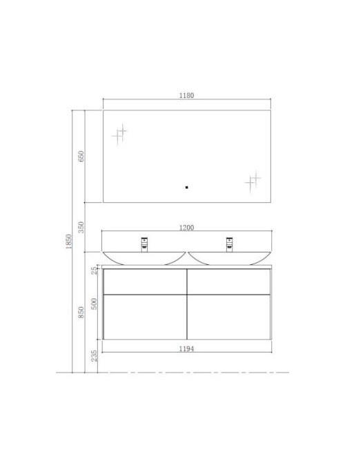 Badkamermeubel Solid Surface Venice Deluxe 120 centimeter