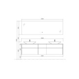 Badkamermeubel Solid Surface Venice Deluxe 200 centimeter