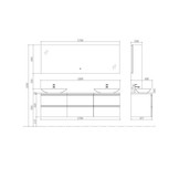 Badkamermeubel Solid Surface Monte Carlo Deluxe 180 centimeter