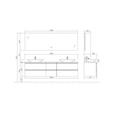 Badkamermeubel Solid Surface Monte Carlo Deluxe 200 centimeter