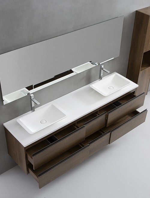 Badkamermeubel Solid Surface Monte Carlo Deluxe 200 centimeter