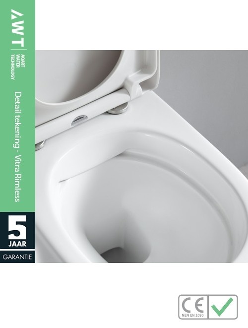 Hangtoilet Vitra Bianco Glans Wit (inclusief softclose zitting)