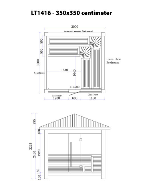 Buitensauna AWT LT1416