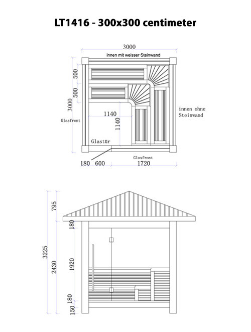Buitensauna AWT LT1416