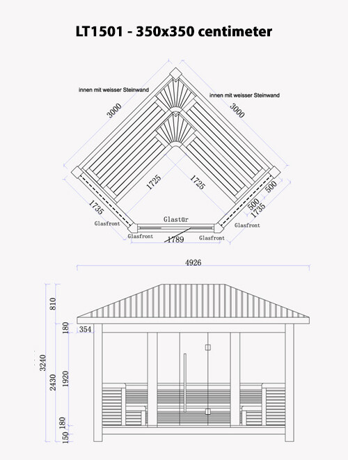 Buitensauna AWT LT1501