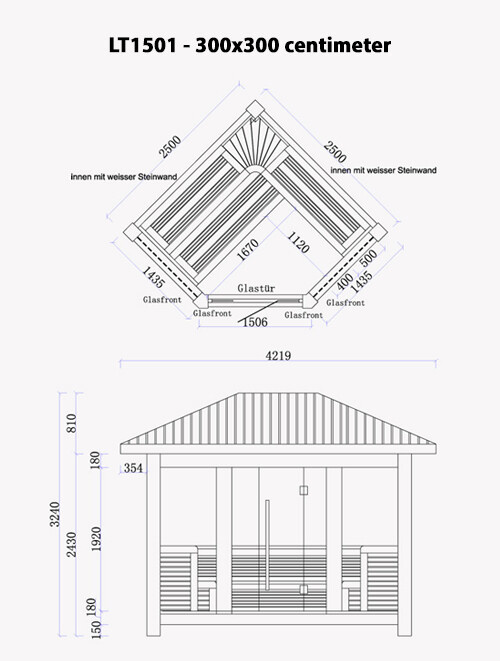 Buitensauna AWT LT1501