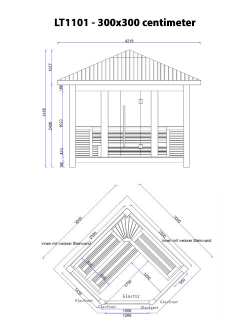 Buitensauna AWT LT1101