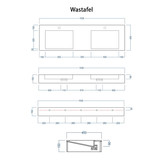 Solid Surface wastafel met stalen frame