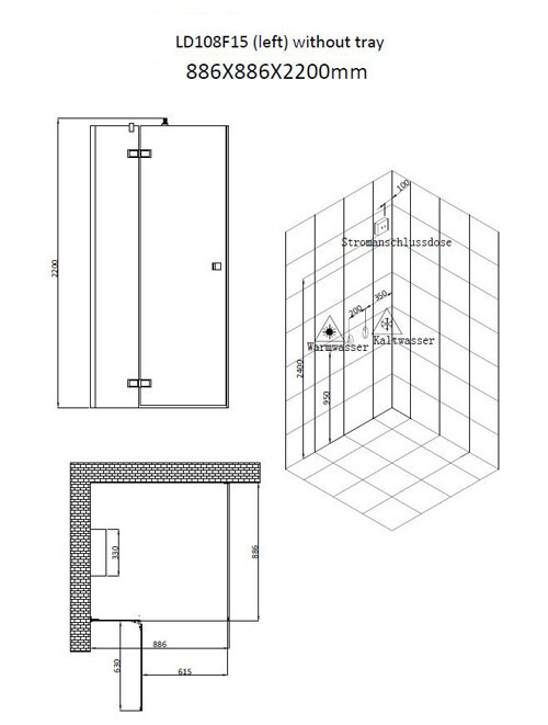 Stoomdouche AWT F15 LD108 Zwart