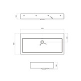 StoneArt Solid Surface Wastafel LP4510ZK (zonder kraangat)