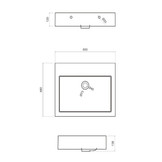 StoneArt Solid Surface Wastafel LP4506ZK (zonder kraangat)