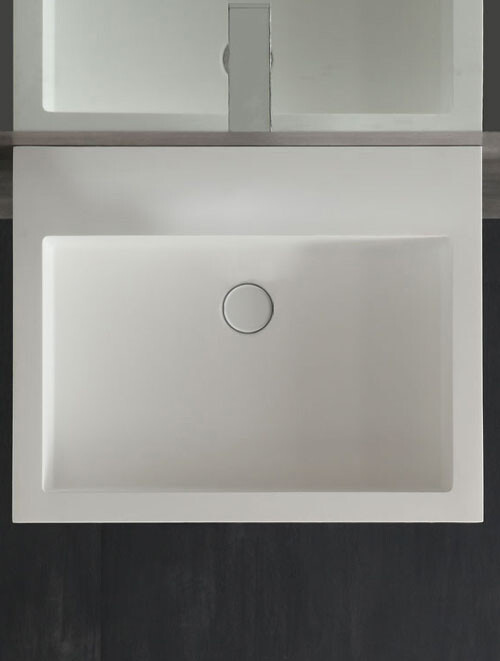 Wastafel Set LP4506 Zonder Kraangat Solid Surface 60 centimeter