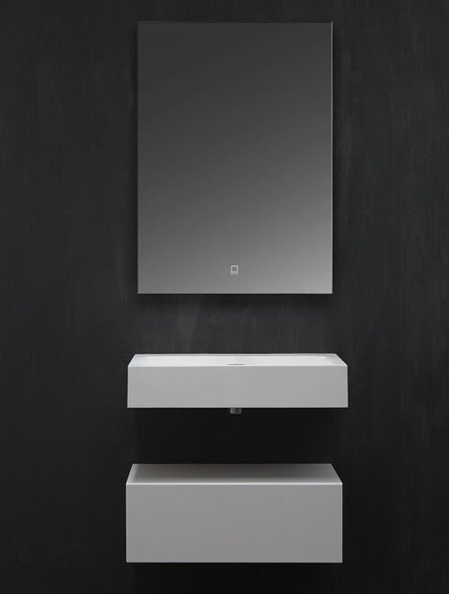 Wastafel Set LP4506 Zonder Kraangat Solid Surface 60 centimeter