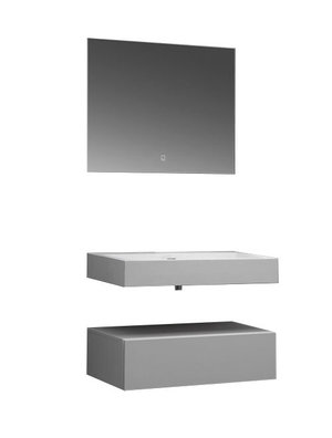 Wastafel Set LP4508 Zonder Kraangat Solid Surface 80 centimeter