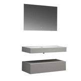 Wastafel Set LP4510 Zonder Kraangat Solid Surface 100 centimeter