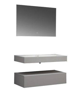 Wastafel Set LP4510 Zonder Kraangat Solid Surface 100 centimeter