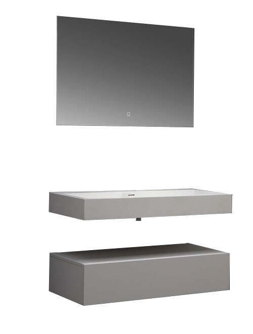 Wastafel Set LP4510 Zonder Kraangat Solid Surface 100 centimeter