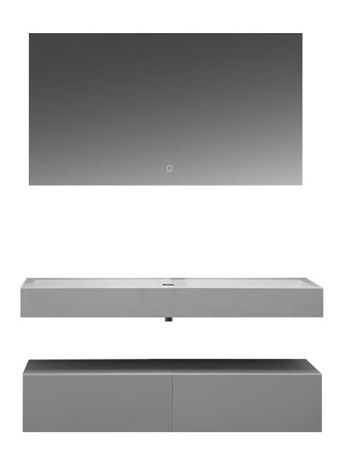 Wastafel Set LP4512 Zonder Kraangat Solid Surface 120 centimeter