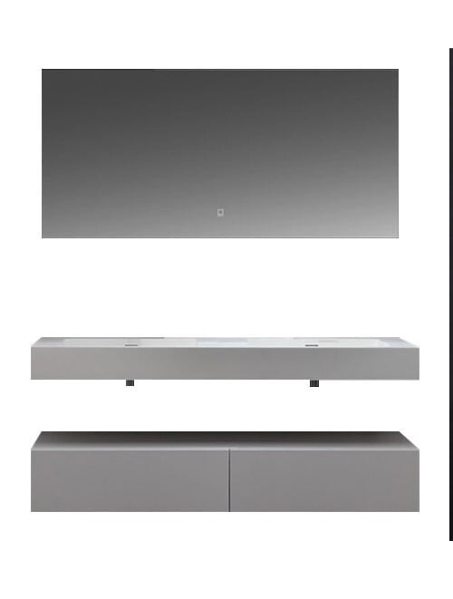 Wastafel Set LP4514 Zonder Kraangat Solid Surface 140 centimeter